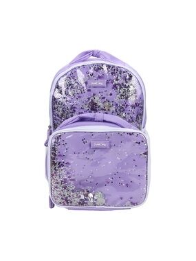 Packed Party Girl’s Confetti Backpack and Insulated Lunch Tote Set Purple ColorW